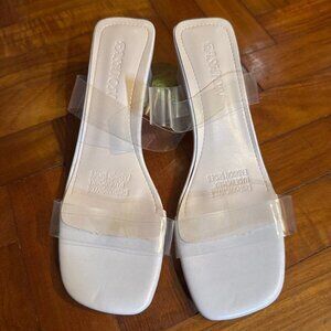 Clearly strappy Beige Heels